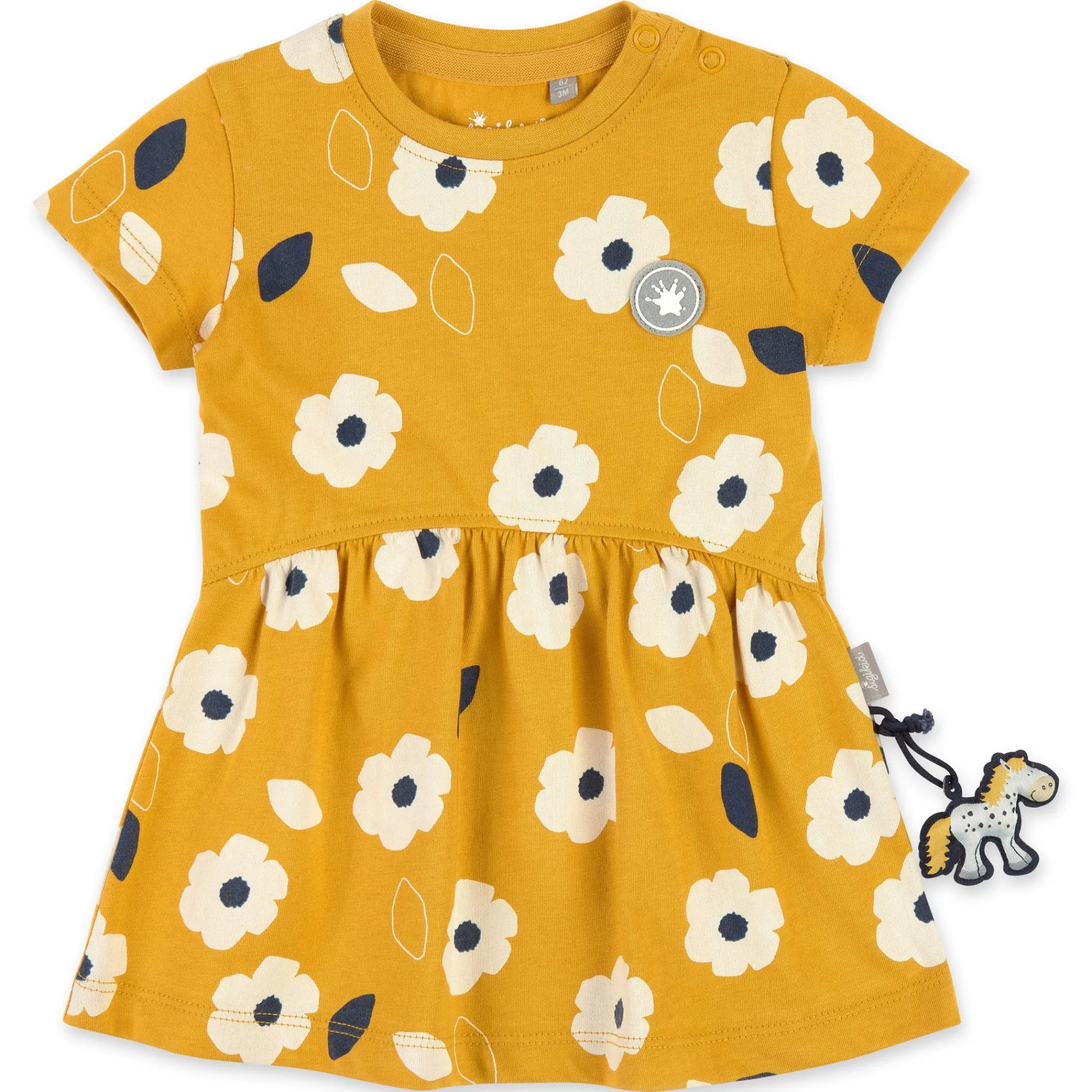 Sigikid Kollektion Tupfen Pony|Baby Kleid Gelb Mit Weisen Blumchen