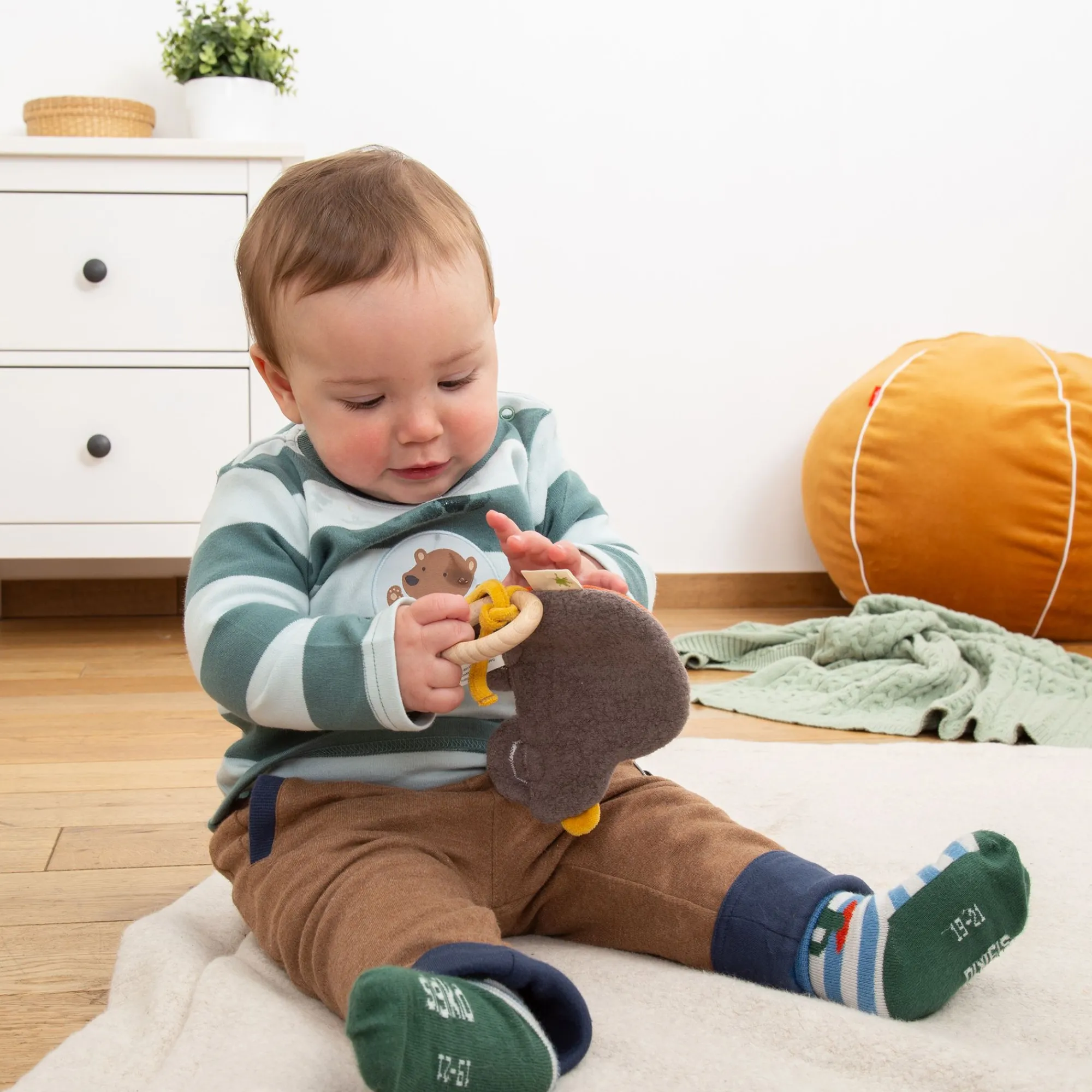 Sigikid Green Spielsachen|Baby Knistergreifling Auto, Green Collection