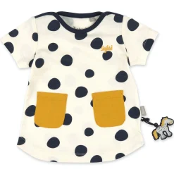 Sigikid Kollektion Tupfen Pony|Baby Kurzarm Longshirt, Weis Mit Dunkelblauen Punkten
