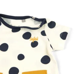 Sigikid Kollektion Tupfen Pony|Baby Kurzarm Longshirt, Weis Mit Dunkelblauen Punkten