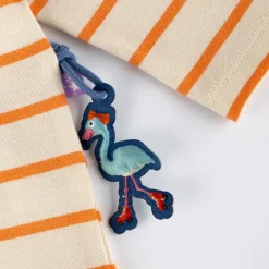 Sigikid Kollektion Wild Flamingo|Baby Langarm Ringelshirt, Orange-Weis