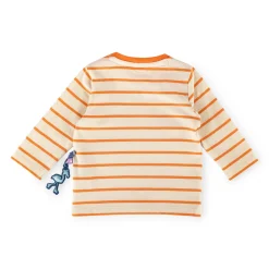 Sigikid Kollektion Wild Flamingo|Baby Langarm Ringelshirt, Orange-Weis
