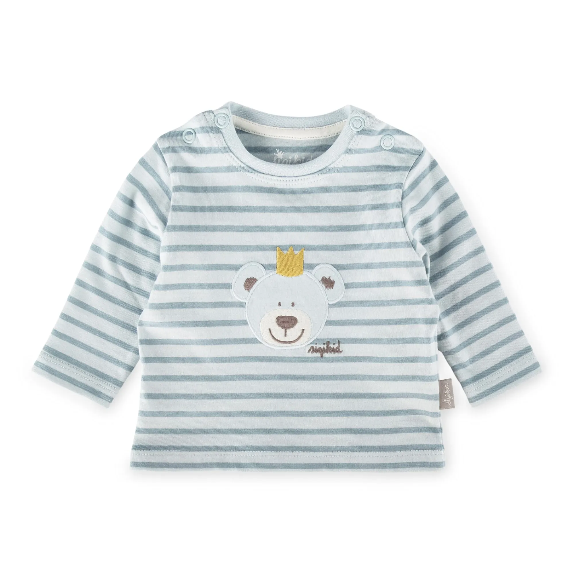 Sigikid Kollektion Newborn|Baby Langarm Ringelshirt Kronchen Bar, Blau