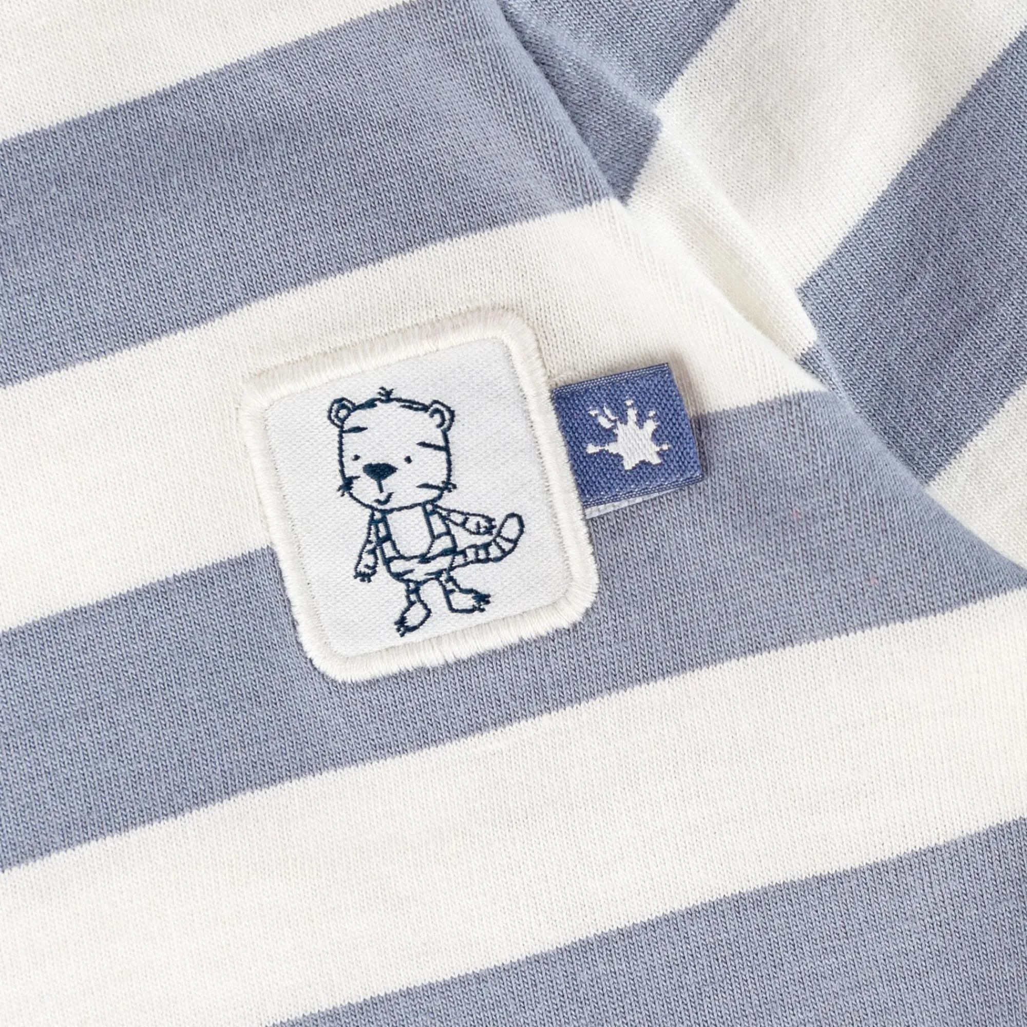 Sigikid Kollektion Wild Adventure|Baby Langarmshirt Mit Tiger Patch, Grau-Weis Gestreift