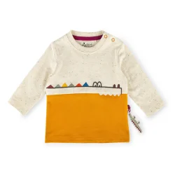 Sigikid Kollektion Happy Crocodile|Baby Langarmshirt, Naturweis-Gelb