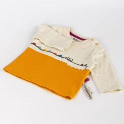 Sigikid Kollektion Happy Crocodile|Baby Langarmshirt, Naturweis-Gelb