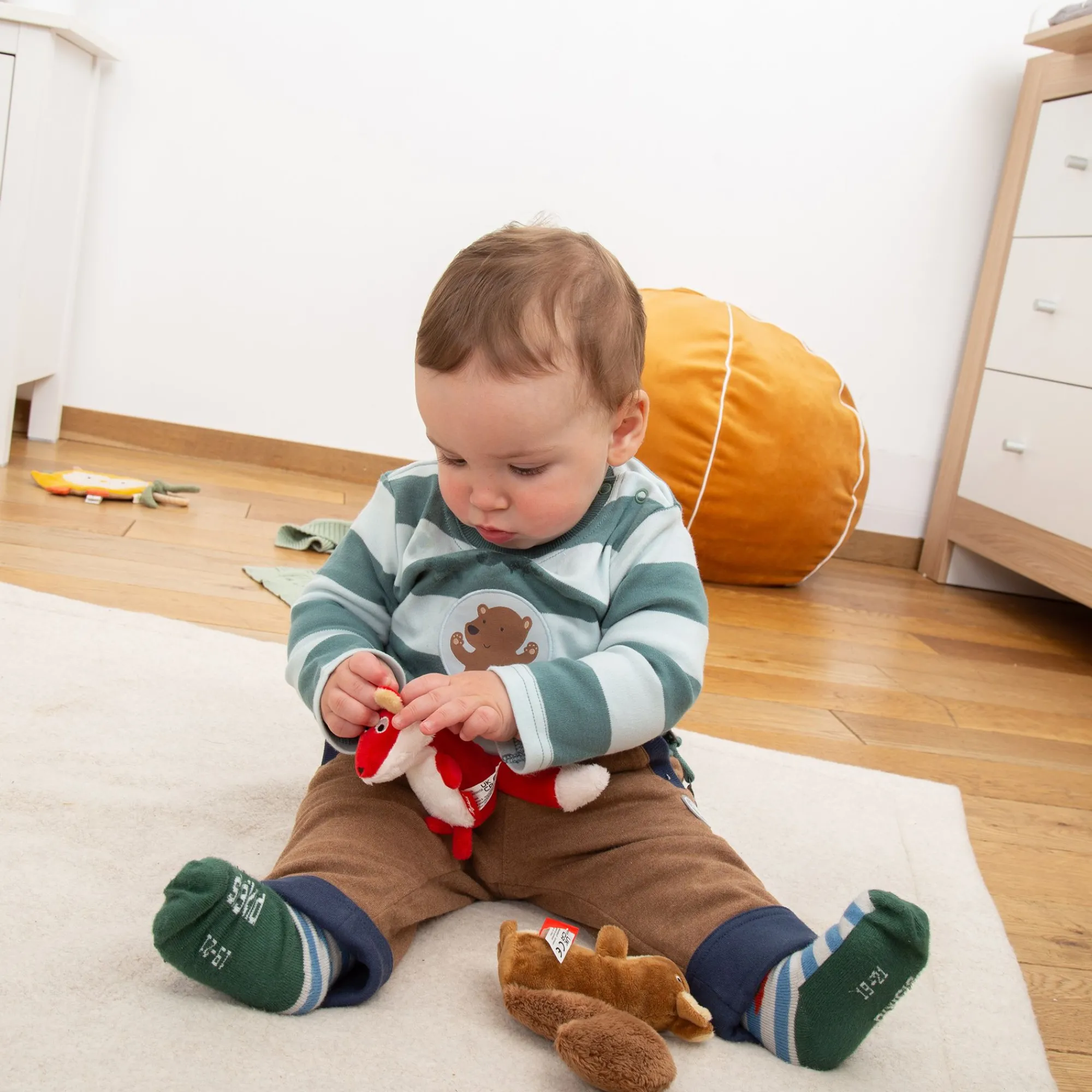 Sigikid Babyspielzeug|Baby Rassel Fuchs, Red Stars
