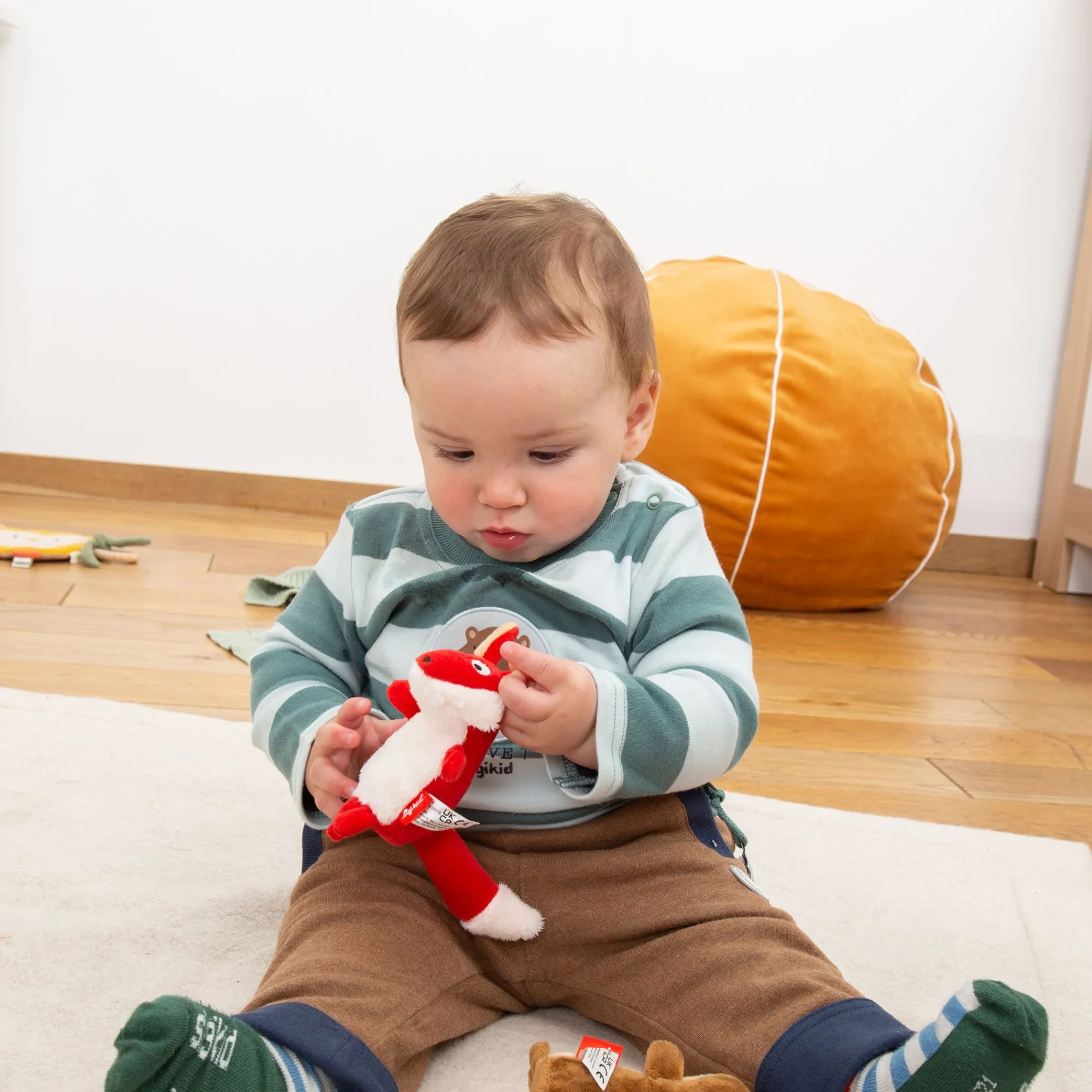 Sigikid Babyspielzeug|Baby Rassel Fuchs, Red Stars