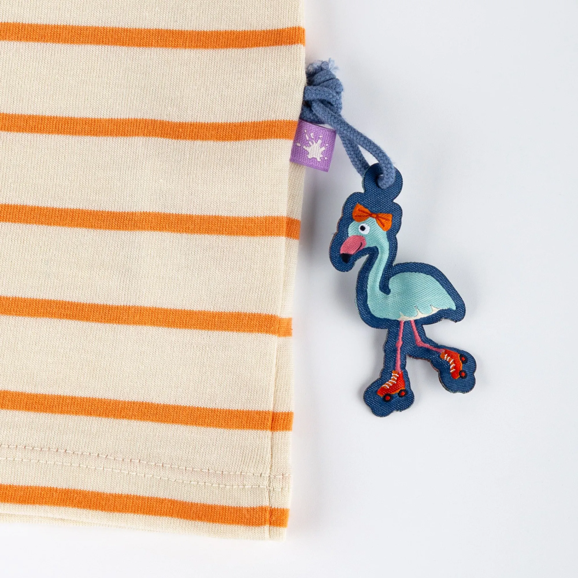 Sigikid Kollektion Wild Flamingo|Baby Ringel T-Shirt Flamingo, Orange-Weis