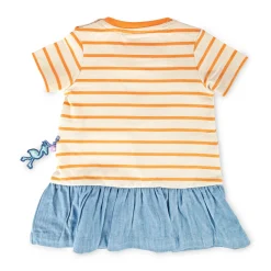 Sigikid Kollektion Wild Flamingo|Baby Ringelkleid Flamingo, Orange-Weis