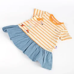 Sigikid Kollektion Wild Flamingo|Baby Ringelkleid Flamingo, Orange-Weis