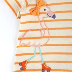 Sigikid Kollektion Wild Flamingo|Baby Ringelkleid Flamingo, Orange-Weis
