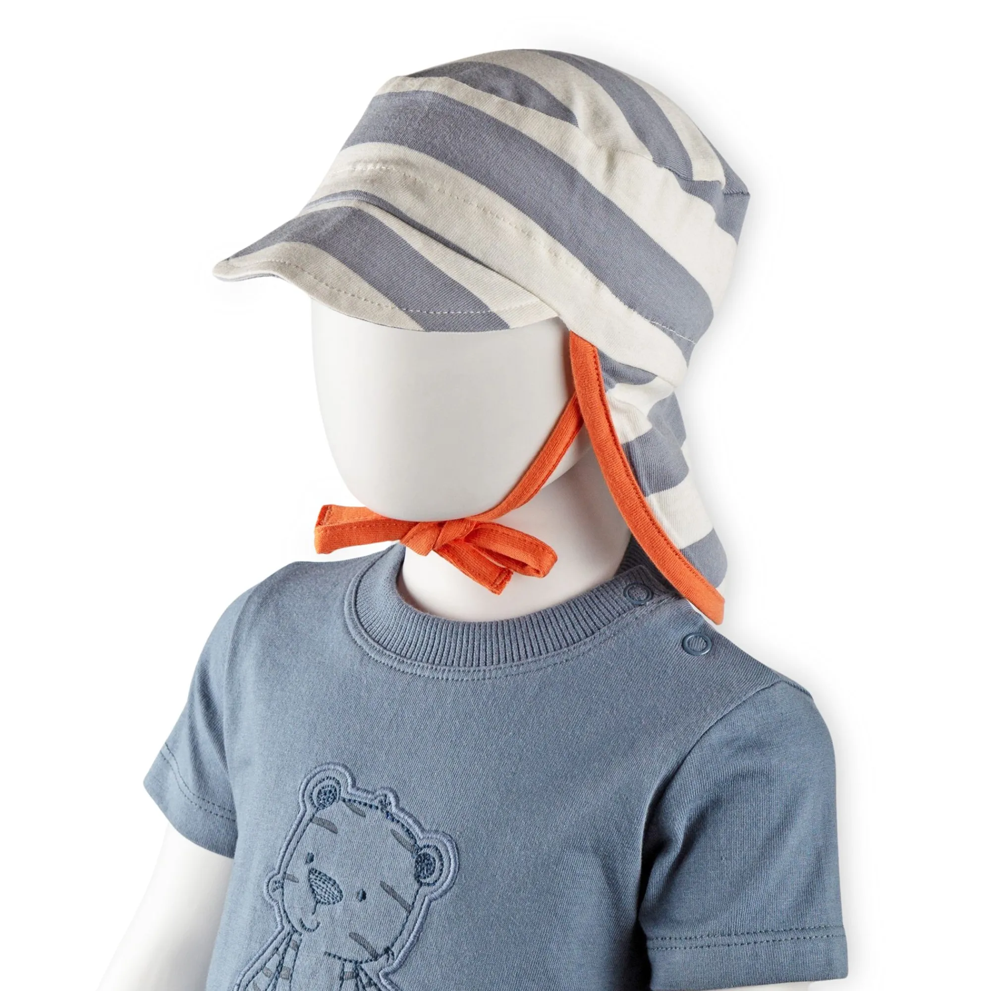 Sigikid Kollektion Wild Adventure|Baby Sonnenhut Mit Nackenschutz, Weis-Grau