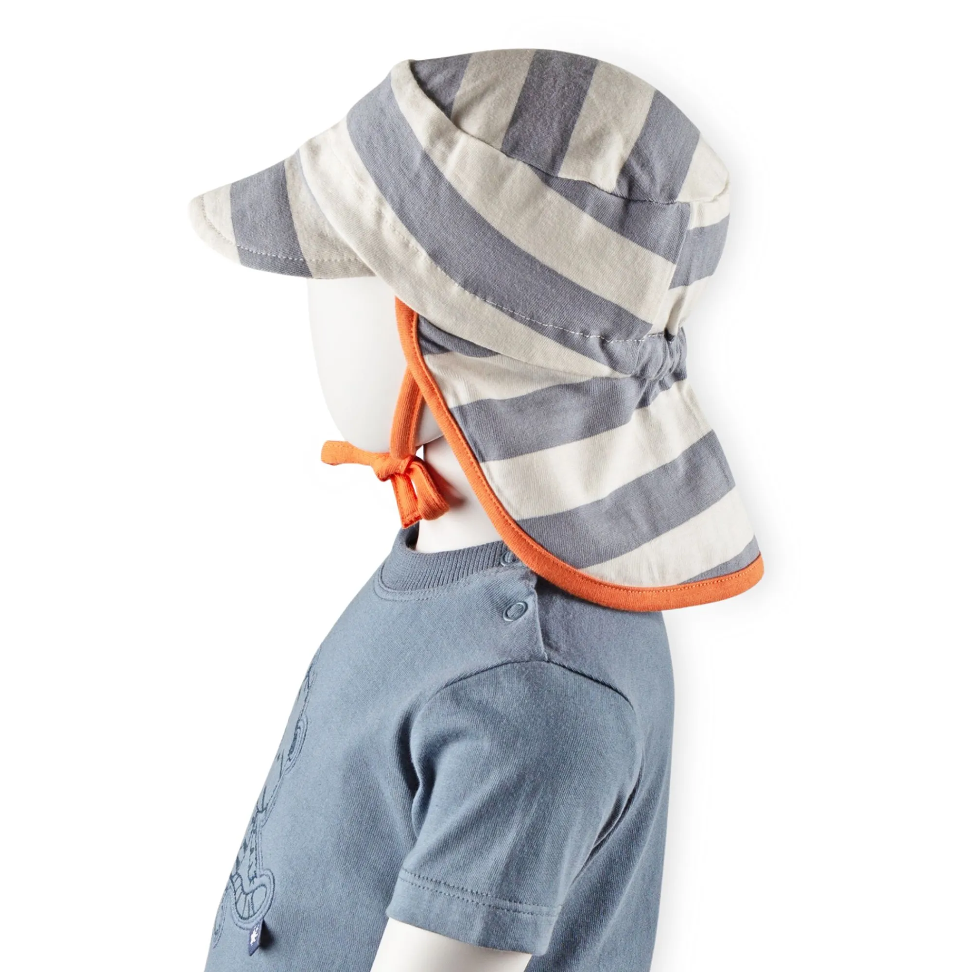 Sigikid Kollektion Wild Adventure|Baby Sonnenhut Mit Nackenschutz, Weis-Grau