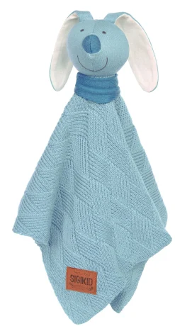 Sigikid Schnuffeltucher|Baby Strick-Schnuffeltuch Hase Blau