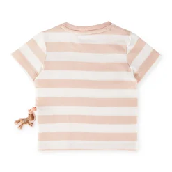 Sigikid Kollektion Funny Horse|Baby T-Shirt Mit Pferdchen Patch, Rosa-Weis Gestreift