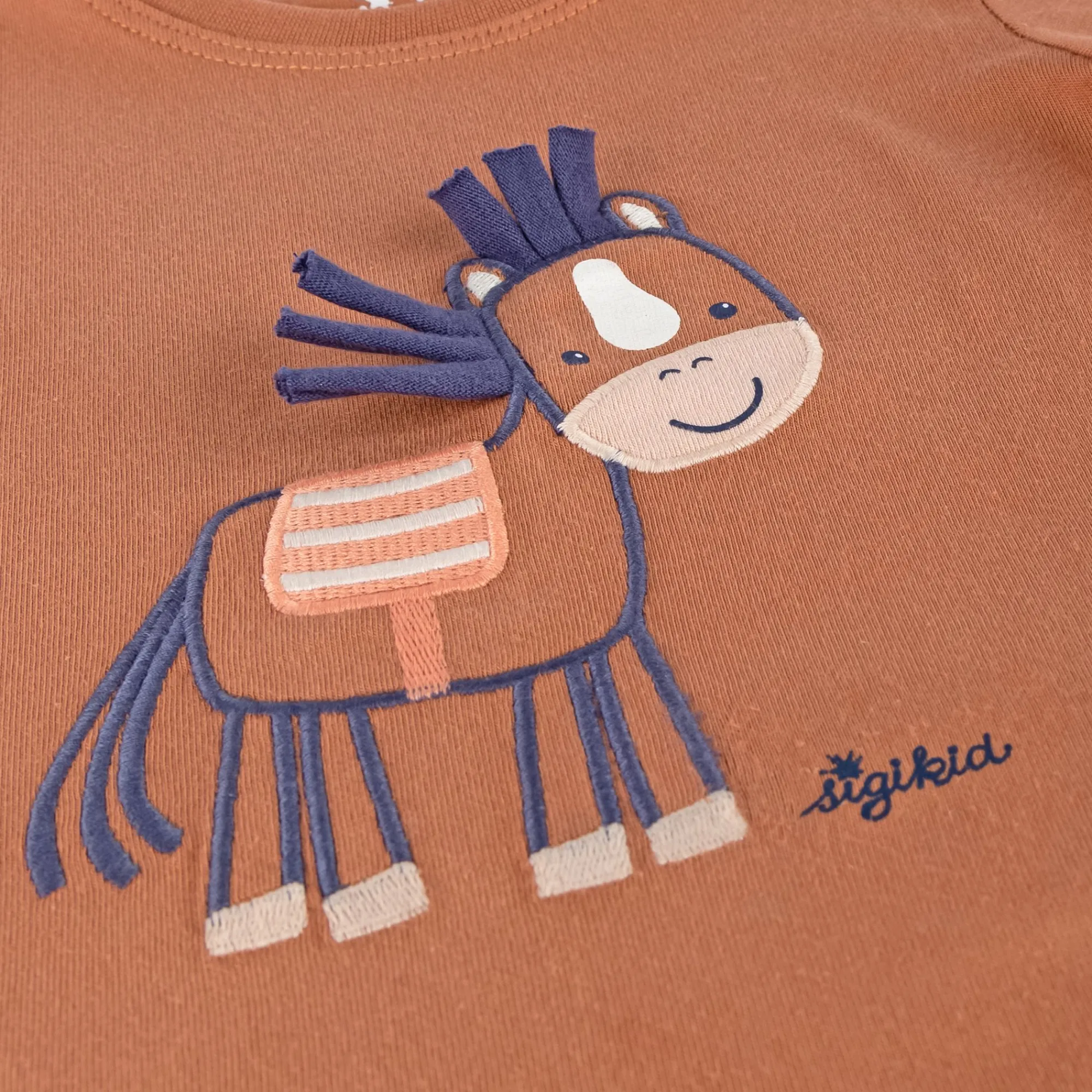 Sigikid Oberteile Kurzarm|Baby T-Shirt Mit Pferde Motiv, Hellbraun