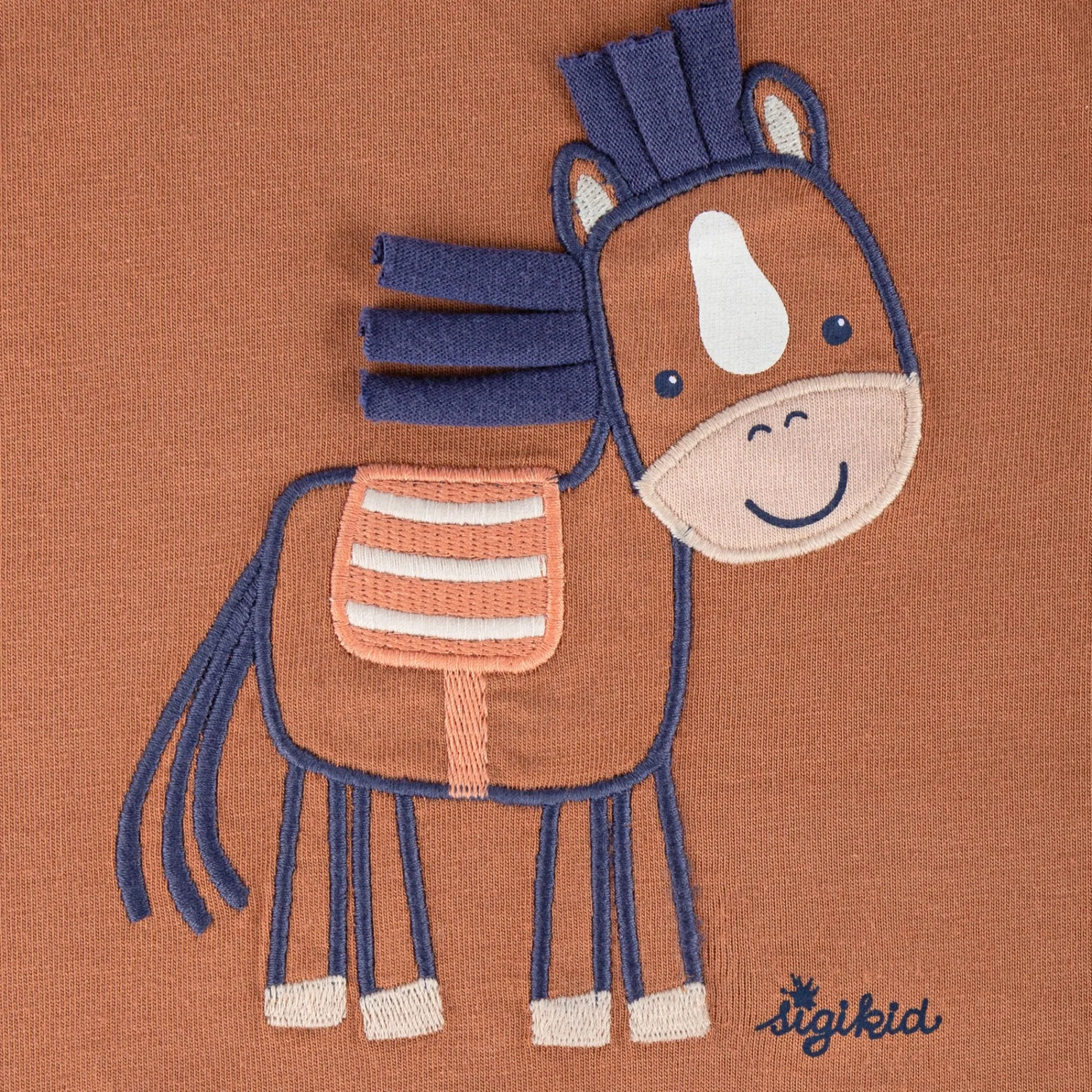 Sigikid Oberteile Kurzarm|Baby T-Shirt Mit Pferde Motiv, Hellbraun