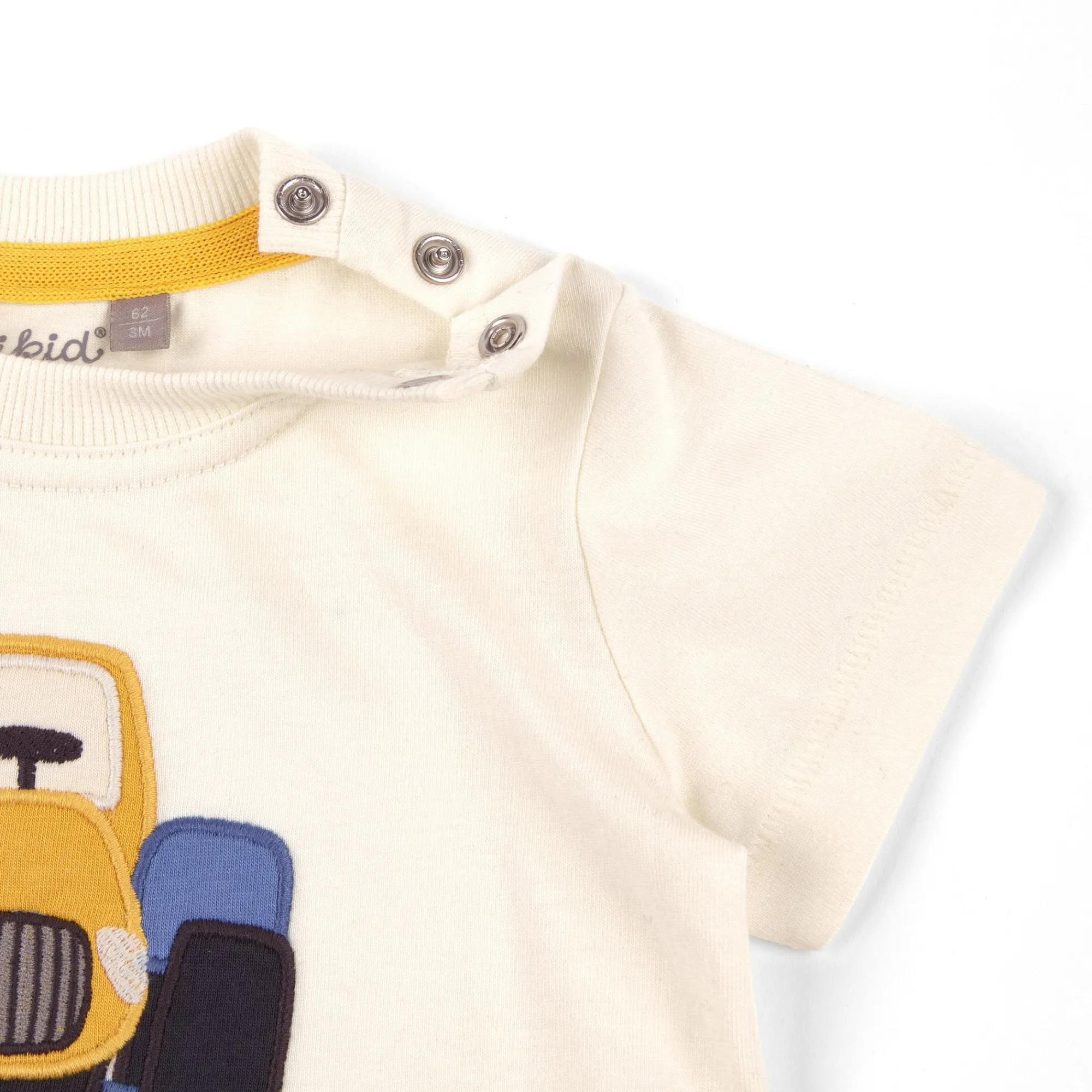 Sigikid Kollektion Gelber Traktor|Baby T-Shirt Traktor, Cremeweis