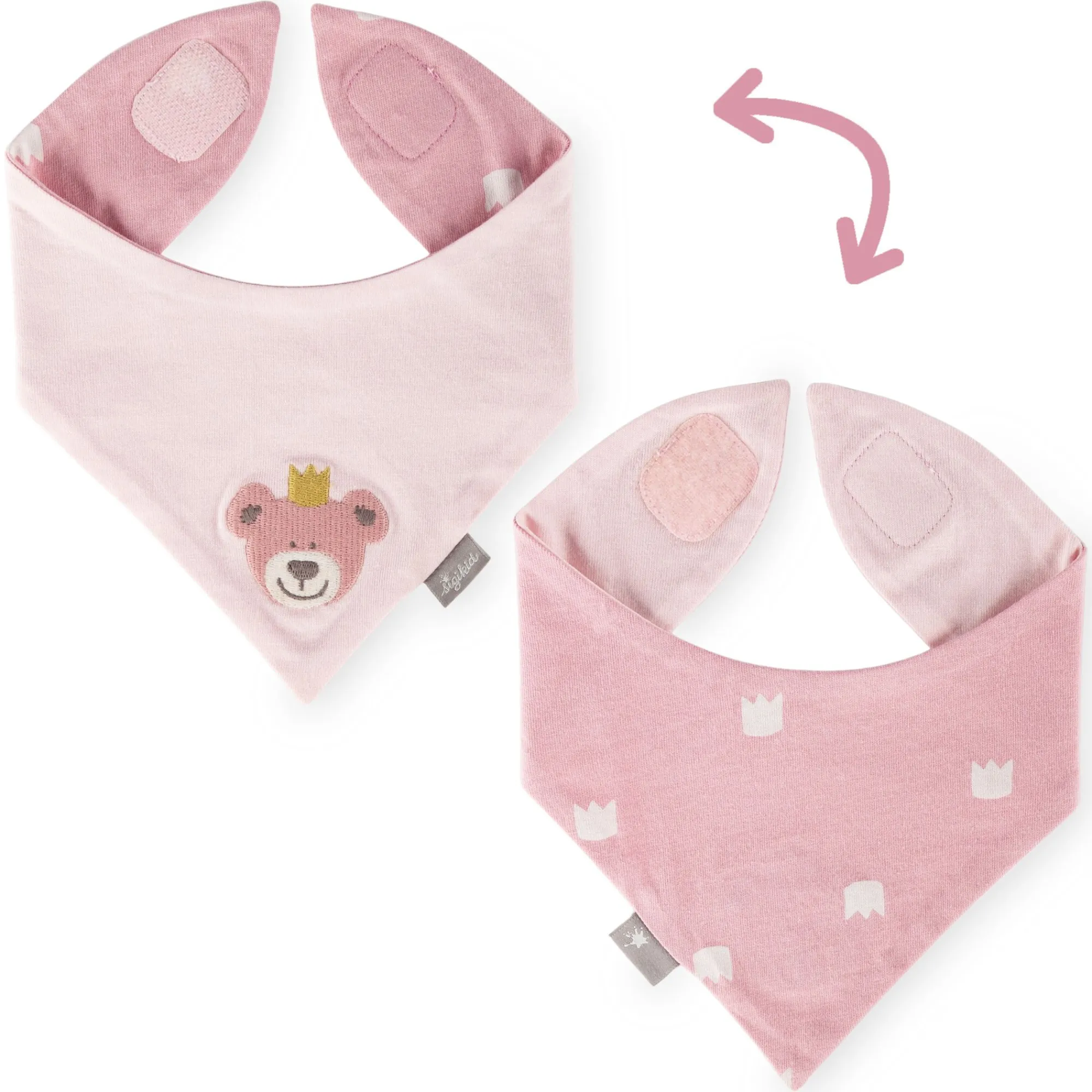 Sigikid Kollektion Newborn|Baby Wendehalstuch Kronchen Bar, Rosa