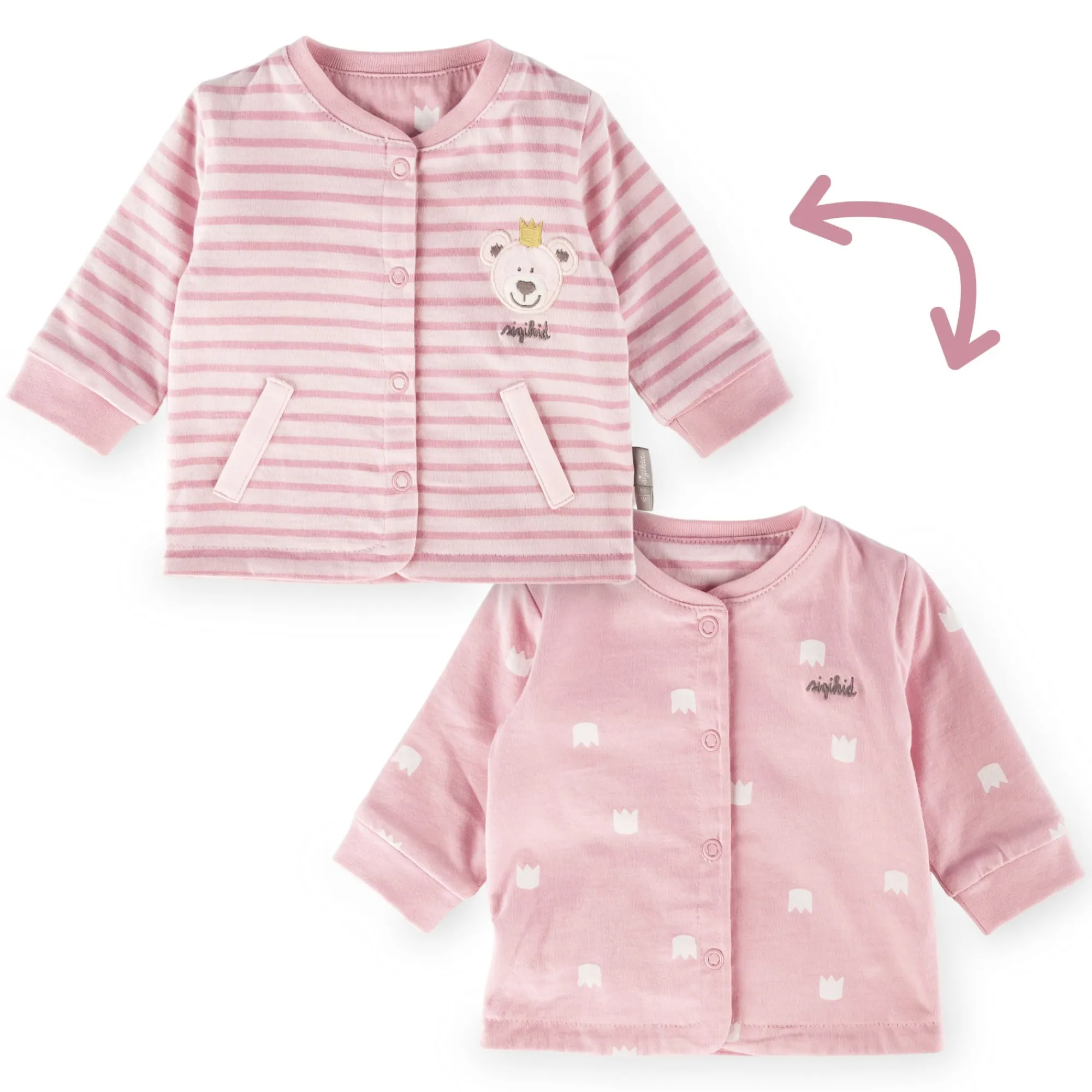 Sigikid Kollektion Newborn|Baby Wendejacke Kronchen Bar, Rosa