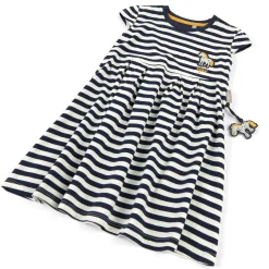 Sigikid Kollektion Tupfen Pony|Blau-Weis Geringeltes Kinderkleid Tupfen Pony