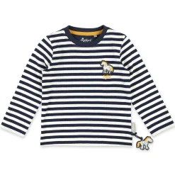Sigikid Kollektion Tupfen Pony|Blau-Weis Geringeltes Kinder Langarmshirt Tupfen Pony