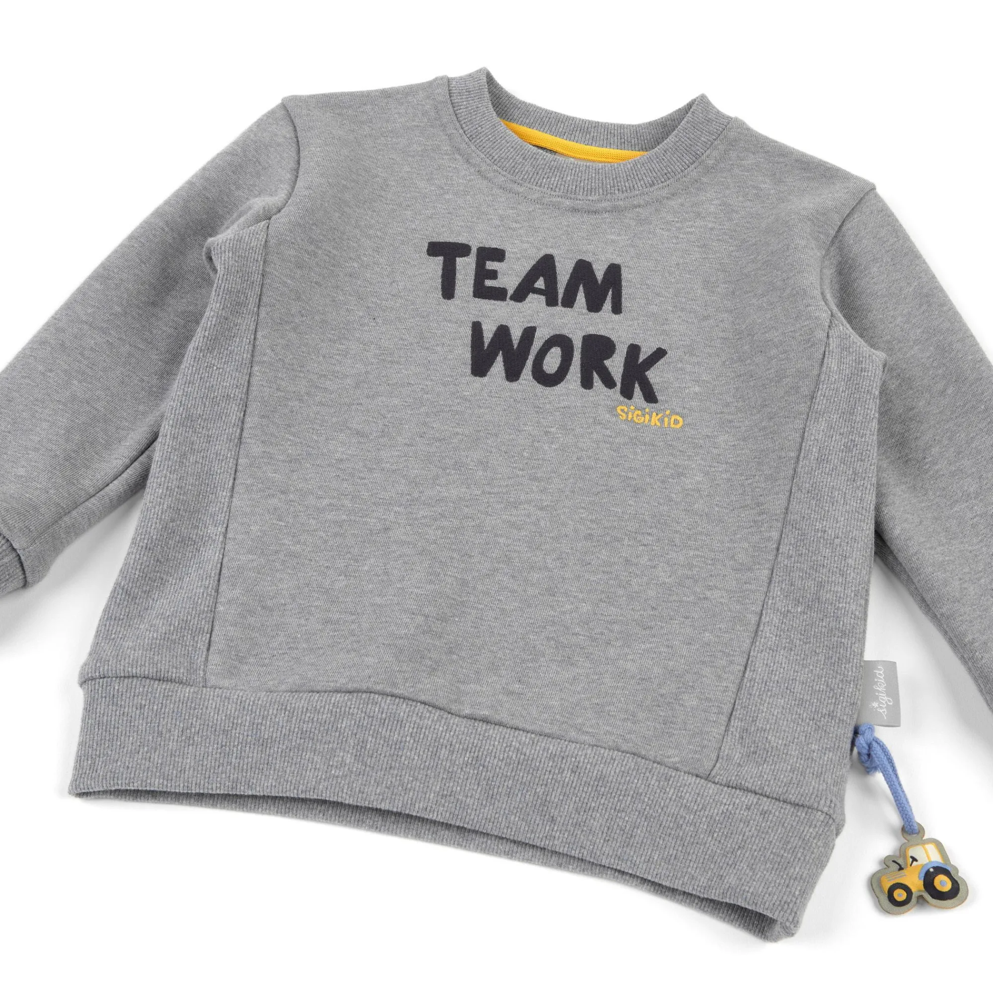 Sigikid Kollektion Gelber Traktor|Grau Meliertes Kinder Sweatshirt Teamwork