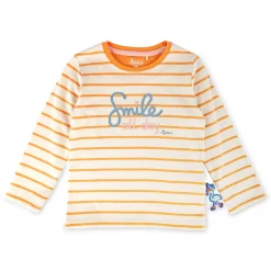 Sigikid Kollektion Wild Flamingo|Kinder Ringel Langarmshirt, Orange-Weis
