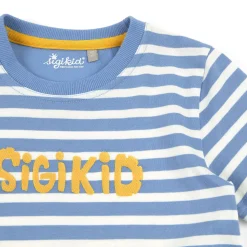 Sigikid Kollektion Gelber Traktor|Kinder Ringel T-Shirt, Blau-Weis