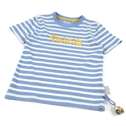 Sigikid Kollektion Gelber Traktor|Kinder Ringel T-Shirt, Blau-Weis
