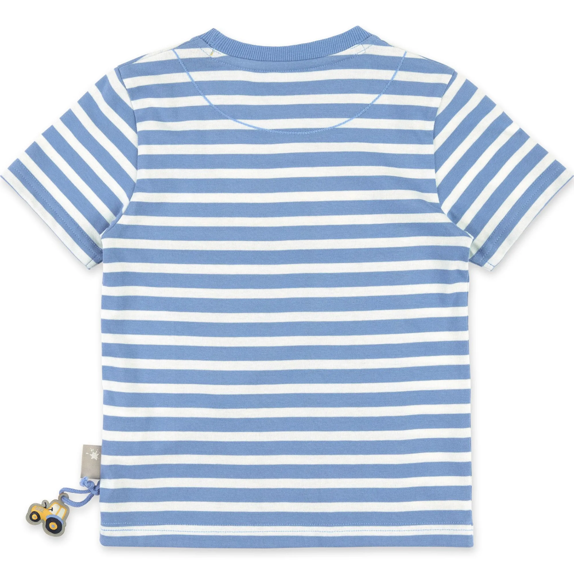 Sigikid Kollektion Gelber Traktor|Kinder Ringel T-Shirt, Blau-Weis