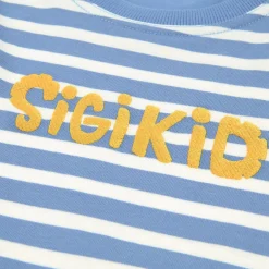 Sigikid Kollektion Gelber Traktor|Kinder Ringel T-Shirt, Blau-Weis