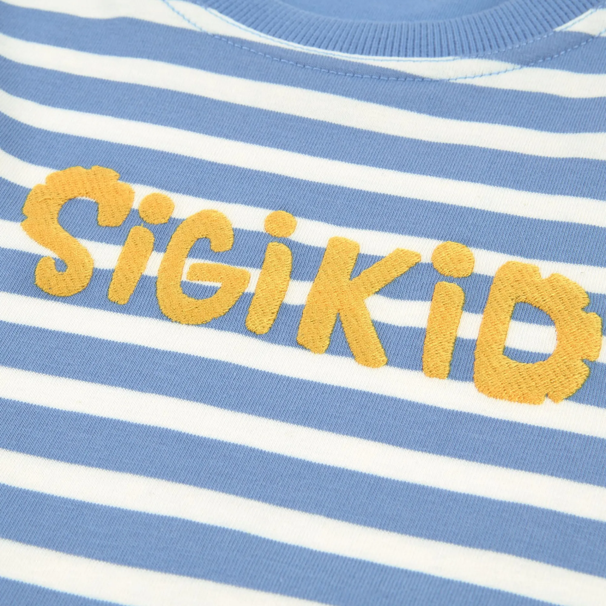 Sigikid Kollektion Gelber Traktor|Kinder Ringel T-Shirt, Blau-Weis