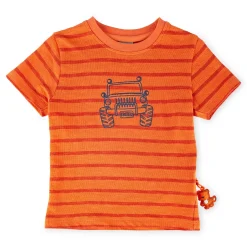 Sigikid Kollektion Wild Adventure|Kinder Ringel T-Shirt Mit Jeep Motiv, Orange-Rot