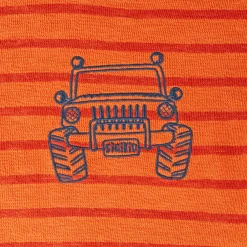Sigikid Kollektion Wild Adventure|Kinder Ringel T-Shirt Mit Jeep Motiv, Orange-Rot