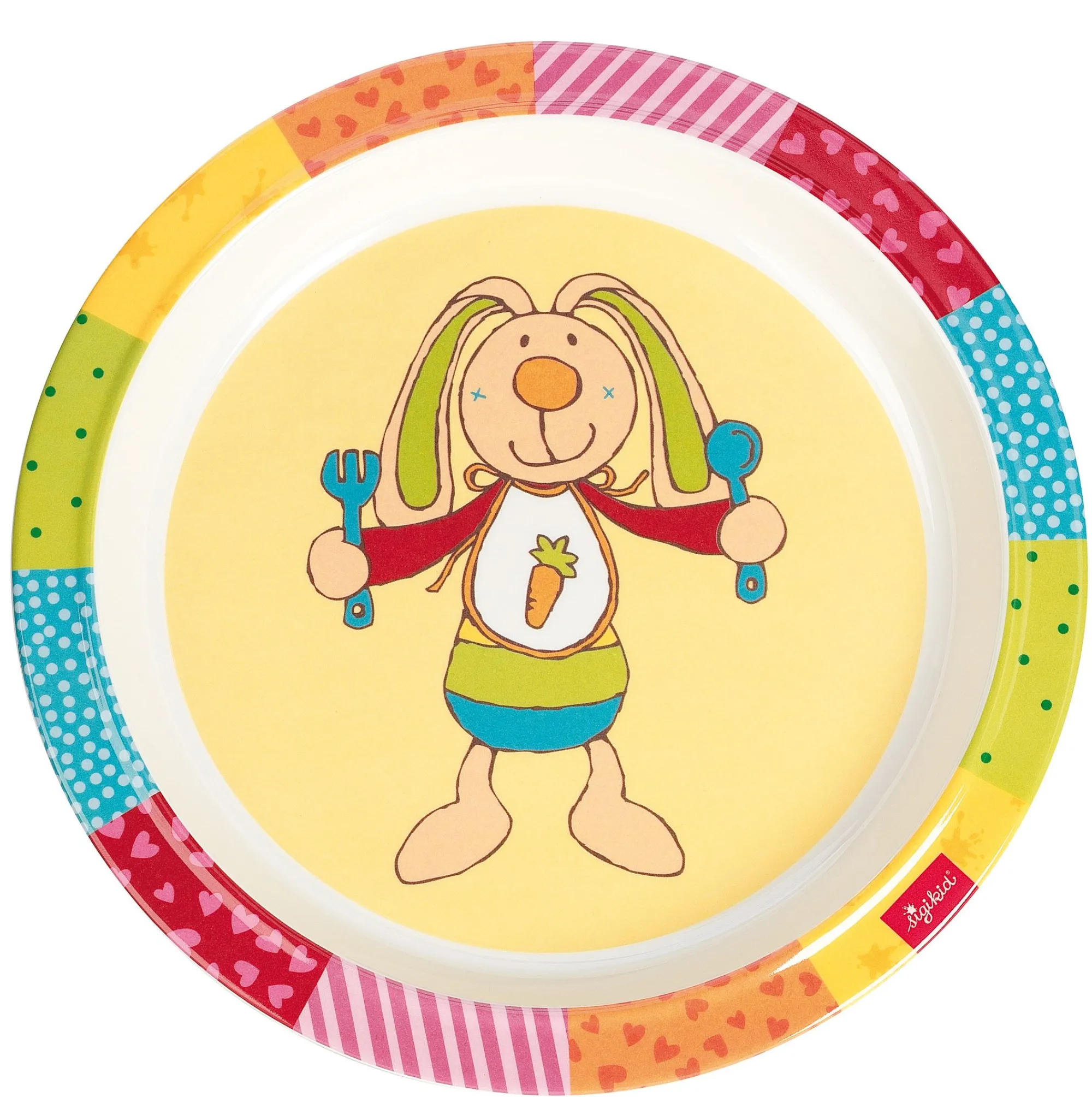 Sigikid Kindergeschirr|Kinder Teller Hase Rainbowrabbit, Rpet