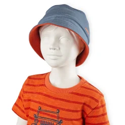 Sigikid Kollektion Wild Adventure|Kinder Wende Sommerhut Mit Krempe, Orangerot-Blau