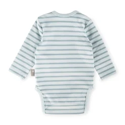 Sigikid Kollektion Newborn|Langarm Babybody Kronchen Bar, Blau Geringelt
