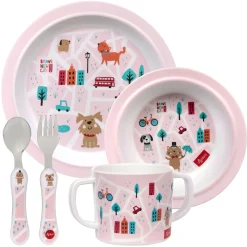 Sigikid Kindergeschirr|Melamin Set, Pink
